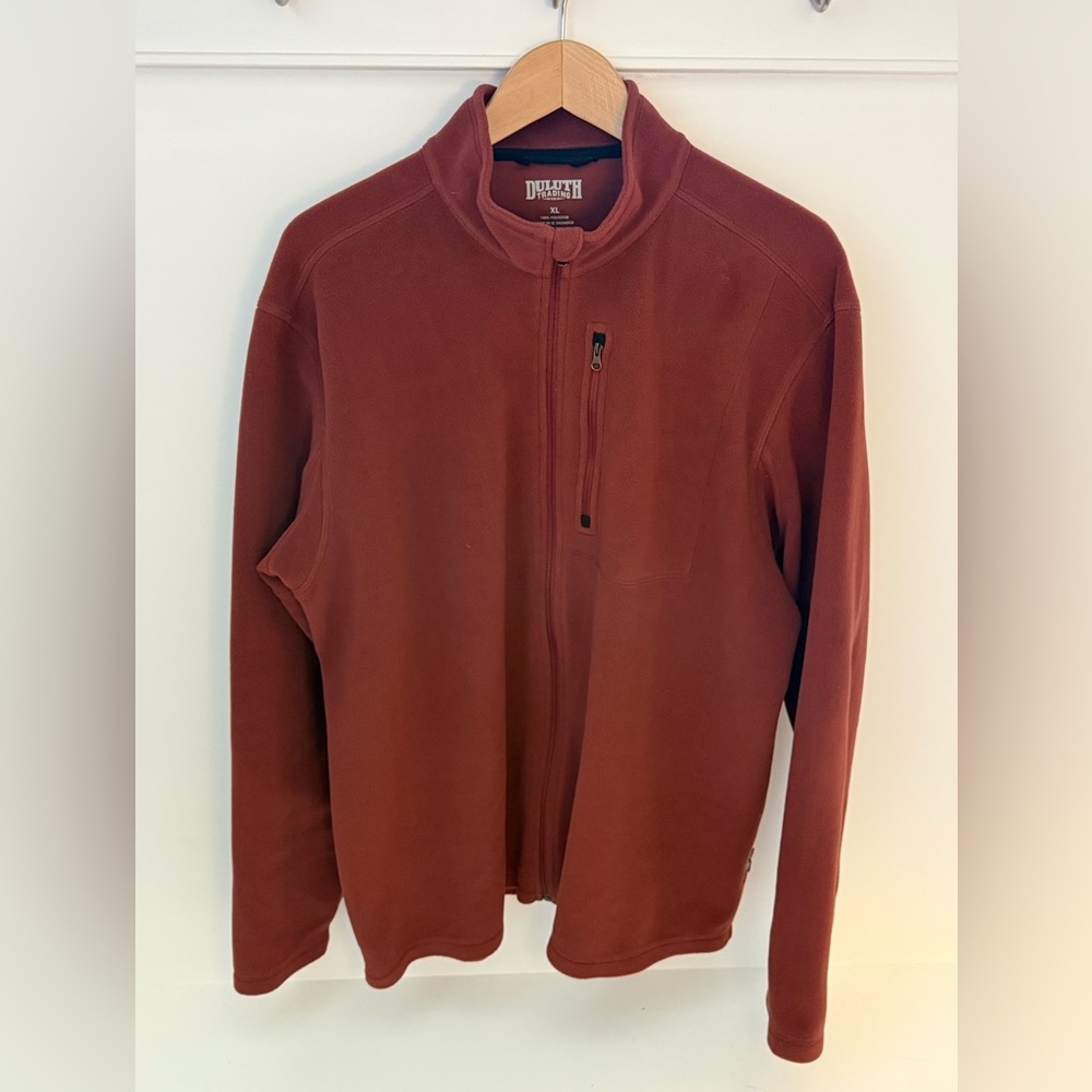 Duluth Trading Co Rust Zip Up Fleece Pullover Jacket XL Men’s